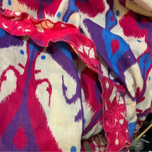 Nimo with Love dress embroidered hem and belted 100% linen size XS - Picture 6 of 11